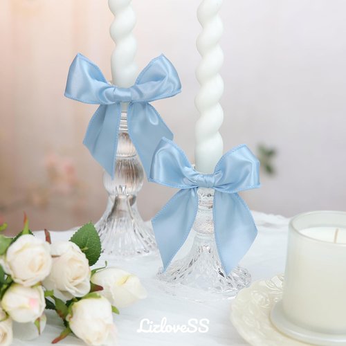 French Blue Wired Satin Ribbon - 1.5 Inch, 25 Yards for Gift Wrapping, Baby Showers & Weddings