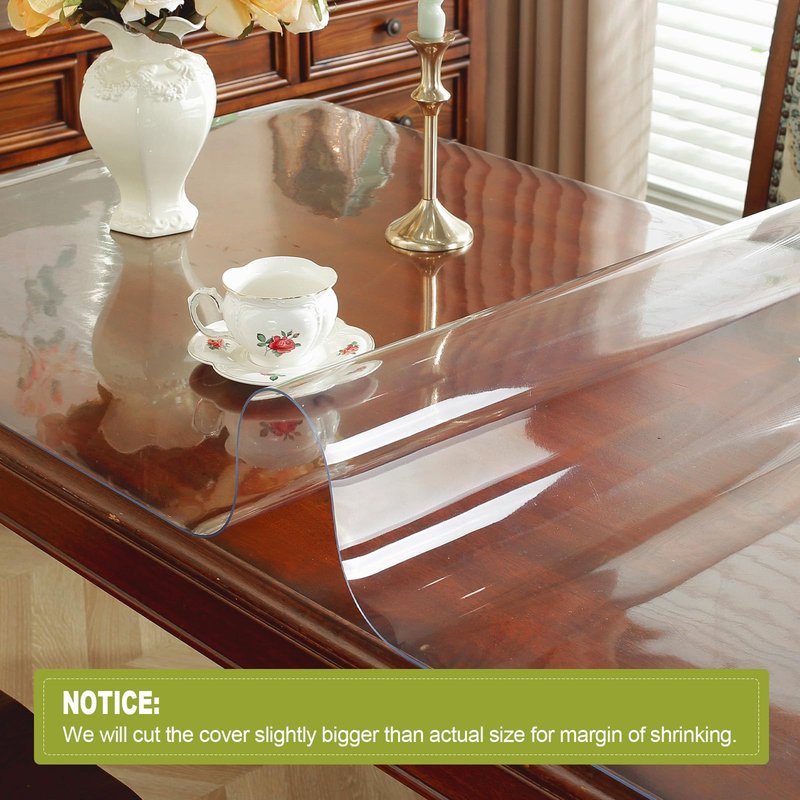 OstepDecor Clear Table Protector 18 x 72 Inch, 2mm Thick Plastic Table Cover, Waterproof PVC Clear Table Cover Protector, Desk Protector Mat, Writing Desk Pad for Desktop, Coffee & Dining Room Table