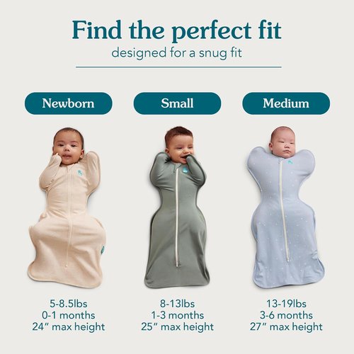 Love To Dream Swaddle UP - Baby Sleep Sack for Newborns | Self-Soothing, 1.0 TOG, Tan Houndstooth, 5-8.5 lbs