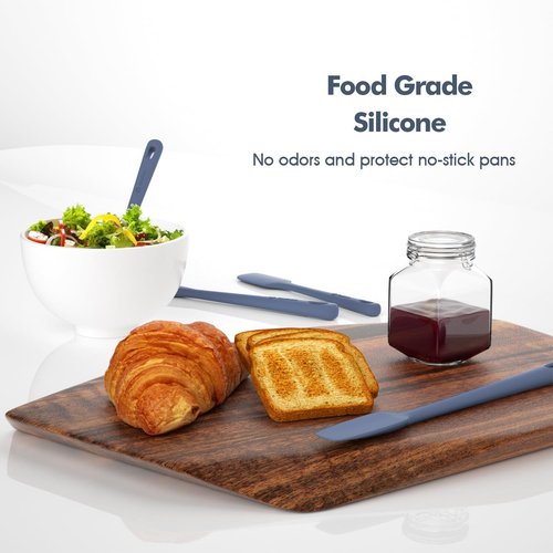 ChefAide Silicone Spatula Set - 4 Pieces, Ergonomic Heat-Resistant Design for Nonstick Cookware
