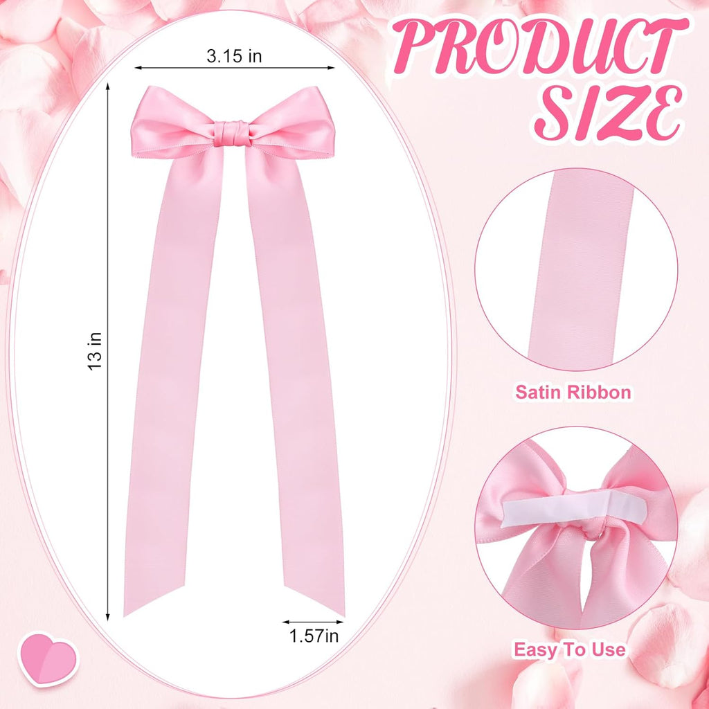 Teenyyou 12 Pcs Pink Candlestick Bows - 13 Inch Large Coquette Table Decor for Weddings & Parties