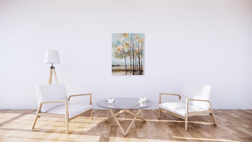 NdcSkyArt Tree Paintings - Abstract Forest Canvas Wall Art for Modern Living Room, Bedroom, and Bathroom Décor