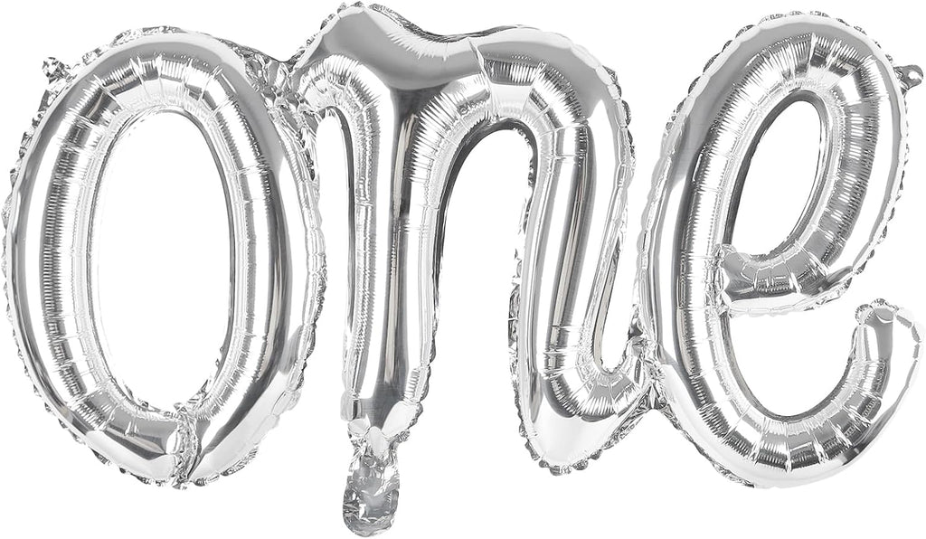 Silver One Balloons - 1st Birthday Decorations for Boys & Girls | Giant Number One Balloon