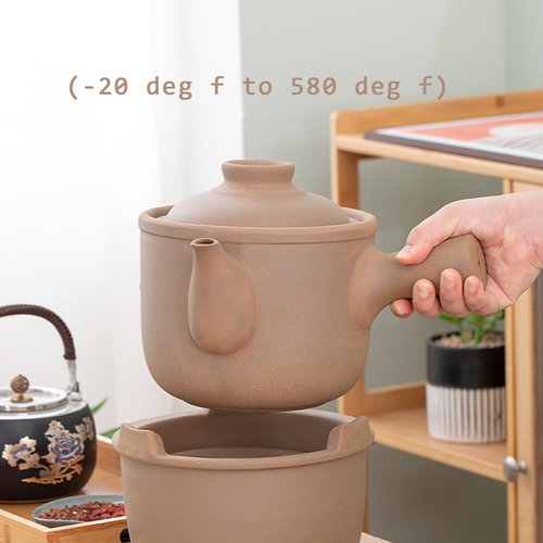 Unglazed Earthenware Chinese Medicine Pots, Natural Terracotta Ceramic Casserole Bean Pot with Lids, Clay Pot for Soup Cooking(3.17QT/3L)