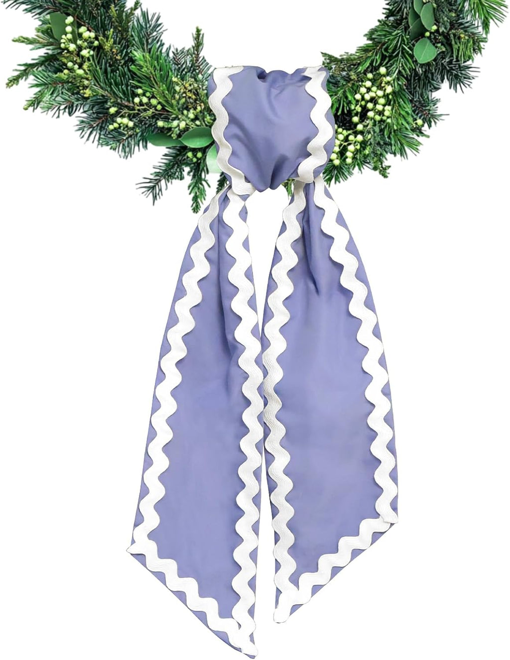 Skiennix Wreath Sash - Light Blue Cotton Satin Ribbon for Indoor/Outdoor Decor | 5.11 x 55.1 in