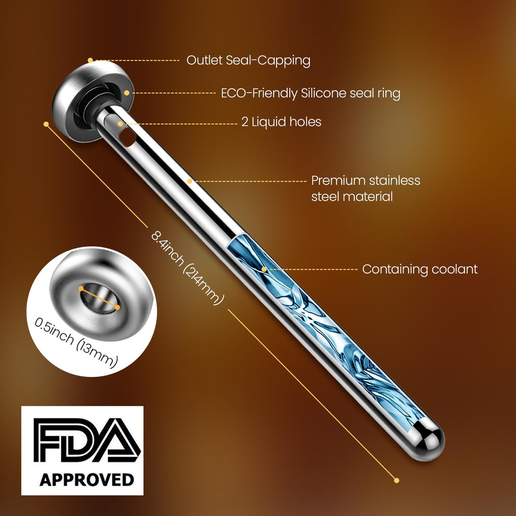 Kollea 4-Pack Beer Chiller Stick for Bottles, Wine Chiller, 3-in-1 Stainless Steel Wine Bottle Cooler Stick, Unique Father’s Day Beer Gifts for Men, Birthday, Melts Slowly to Retain Drinks Full Flavor