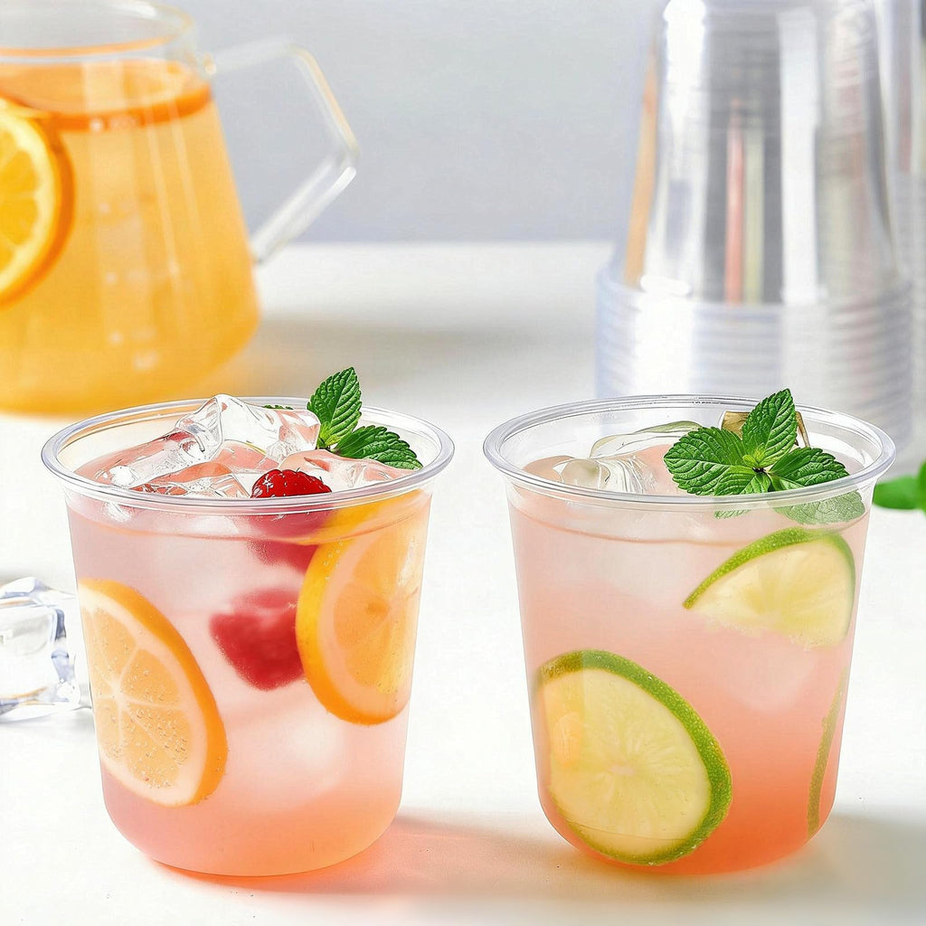 Jycnolm 100 Pcs Round Bottom Plastic Cups 12 oz Disposable Stemless Wine Glasses Cocktail Clear Party Cups for Meeting, Wedding, Birthday, Party Supplies