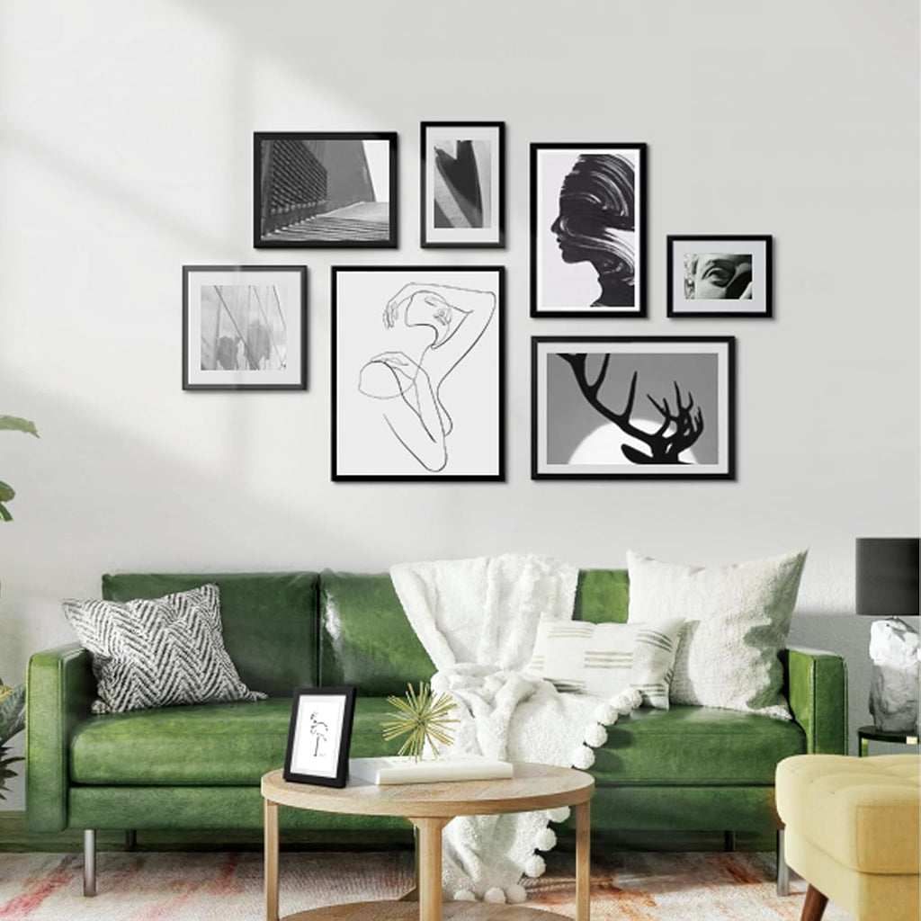 Skiennix 8.5x11 Picture Frame - Sturdy Black Frame with High Definition Plexiglass | Horizontal & Vertical Display