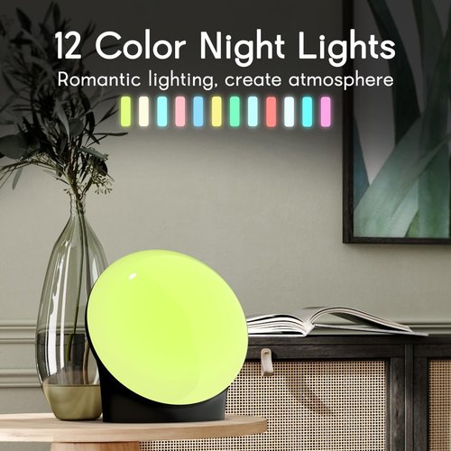 BrownNoise White Noise Machine - 30 Soothing Sounds, 12 Color Night Light, 36 Volume Levels, Memory Function