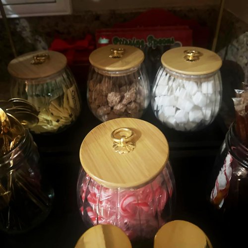 Frcctre 4 Pack 25 FL OZ Glass Storage Jars with Bamboo Lid, Kitchen Airtight Glass Canister Sugar Container Decorative Storage Container for Coffee Bar Food Sugar Coffee Beans Candy Tea