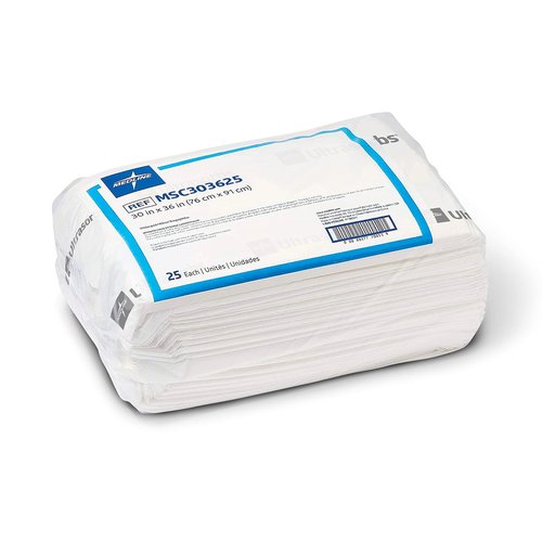 Medline Ultrasorbs Drypads - Super Absorbent Disposable Bed Pads | 30" x 36", 25 Count for Adults & Elderly