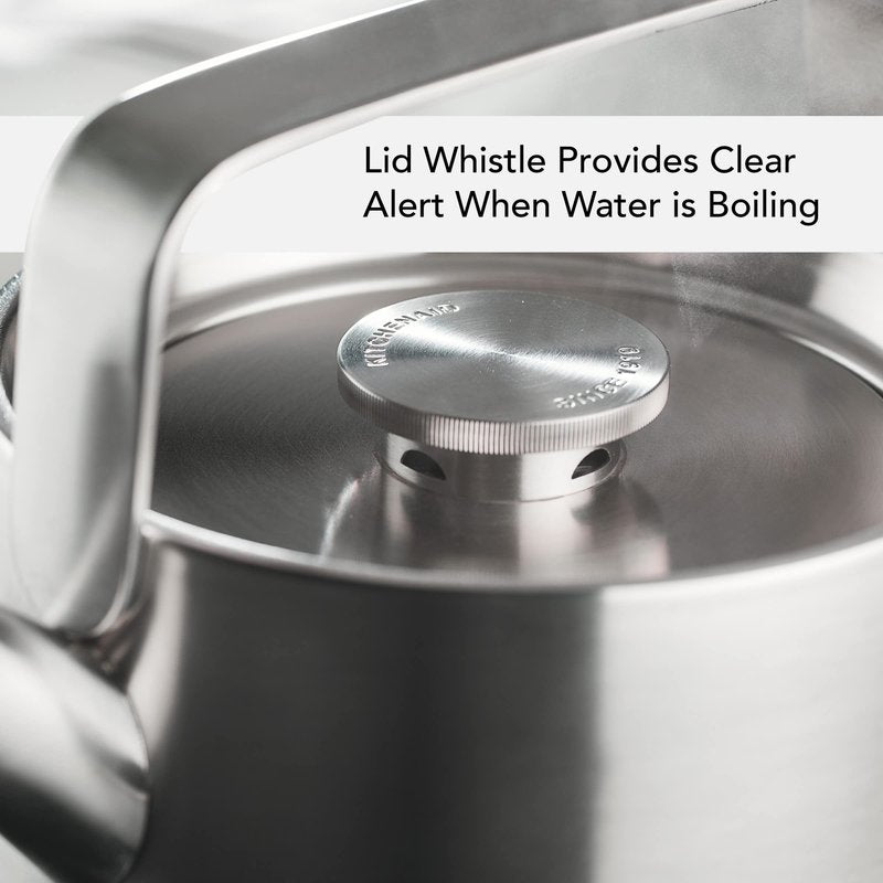 KitchenAid Teakettles Stainless Steel Whistling Teakettle, 1.9 Quart - Brushed Stainless Steel