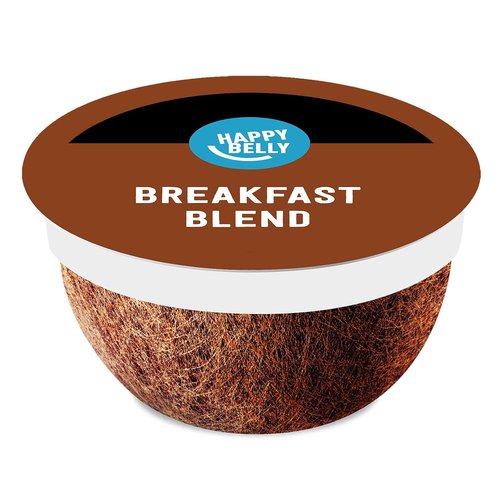 Happy Belly Compostable Coffee Pods - Light Roast, Compatible with K-Cup Brewer, 96 Count