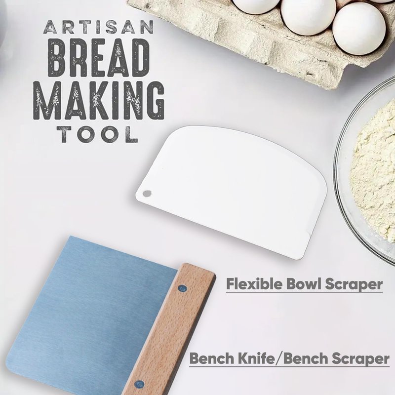Jeensley Banneton Bread Proofing Basket Set with Brochure & Baking Supplies, 9 Inch Round Proving Bowl with Liner & Making Tools, Sourdough Starter Kit, Handmade from Quality Natural Indonesian Rattan