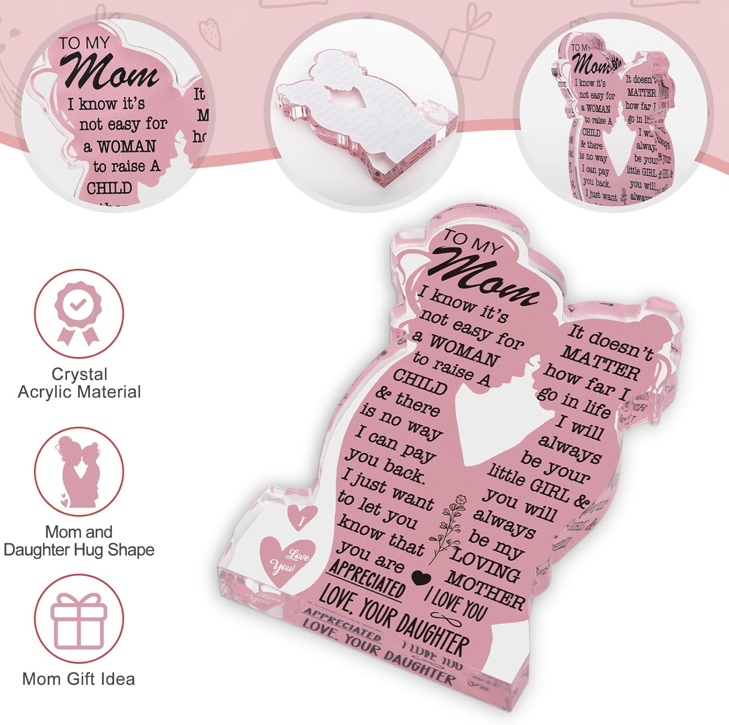 Regine Switzerland Acrylic Plaque Sign - Best Mom Ever Gift for Christmas & Birthdays | 5x3in