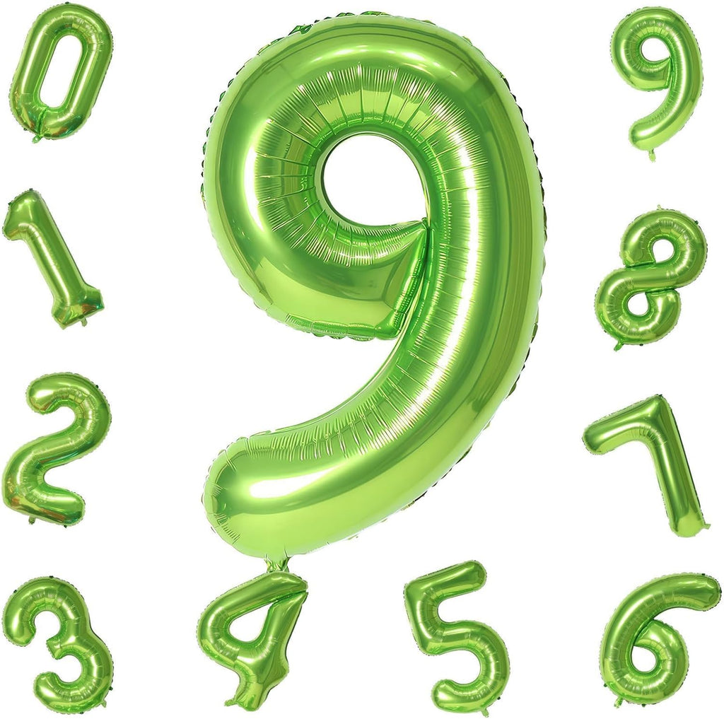 Regine Switzerland 40-Inch Green Number 9 Balloon - Large Foil Helium Decoration for Birthdays & Anniversaries
