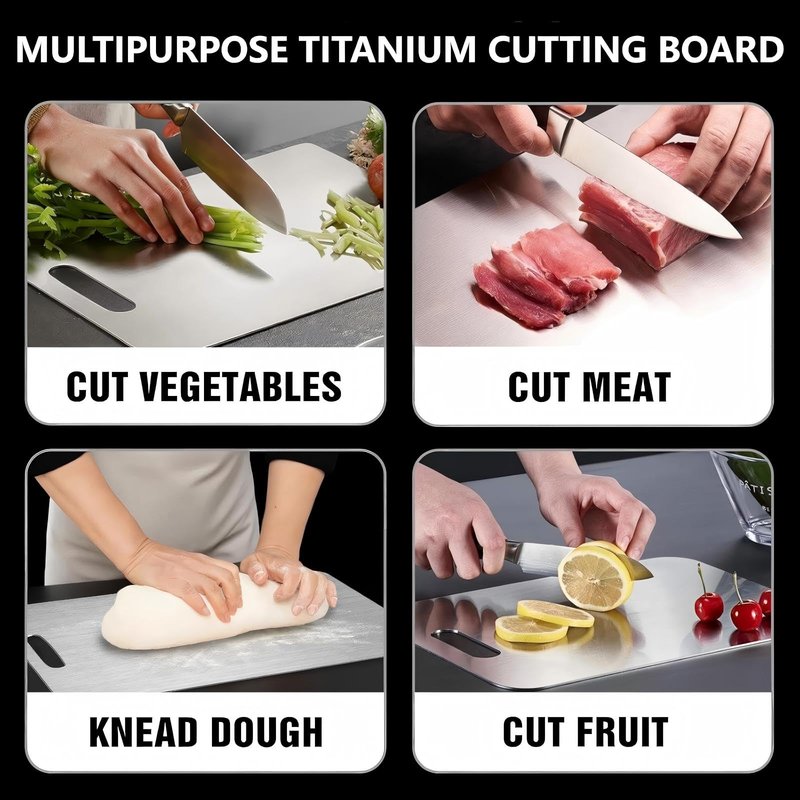 Titanium Cutting Board, Double Sided - Non Slip, Dishwasher Safe Chopping Board for Kitchen, Non Toxic, Easy to Clean, 2026 Upgrade (100% Pure Food Grade Titanium) (14"L x 10"W)