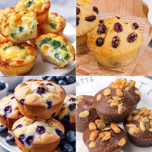 CAKETIME Silicone Muffin Pans - Nonstick 12-Cup & Mini 24-Cup Set with Metal Reinforced Frame for Easy Baking