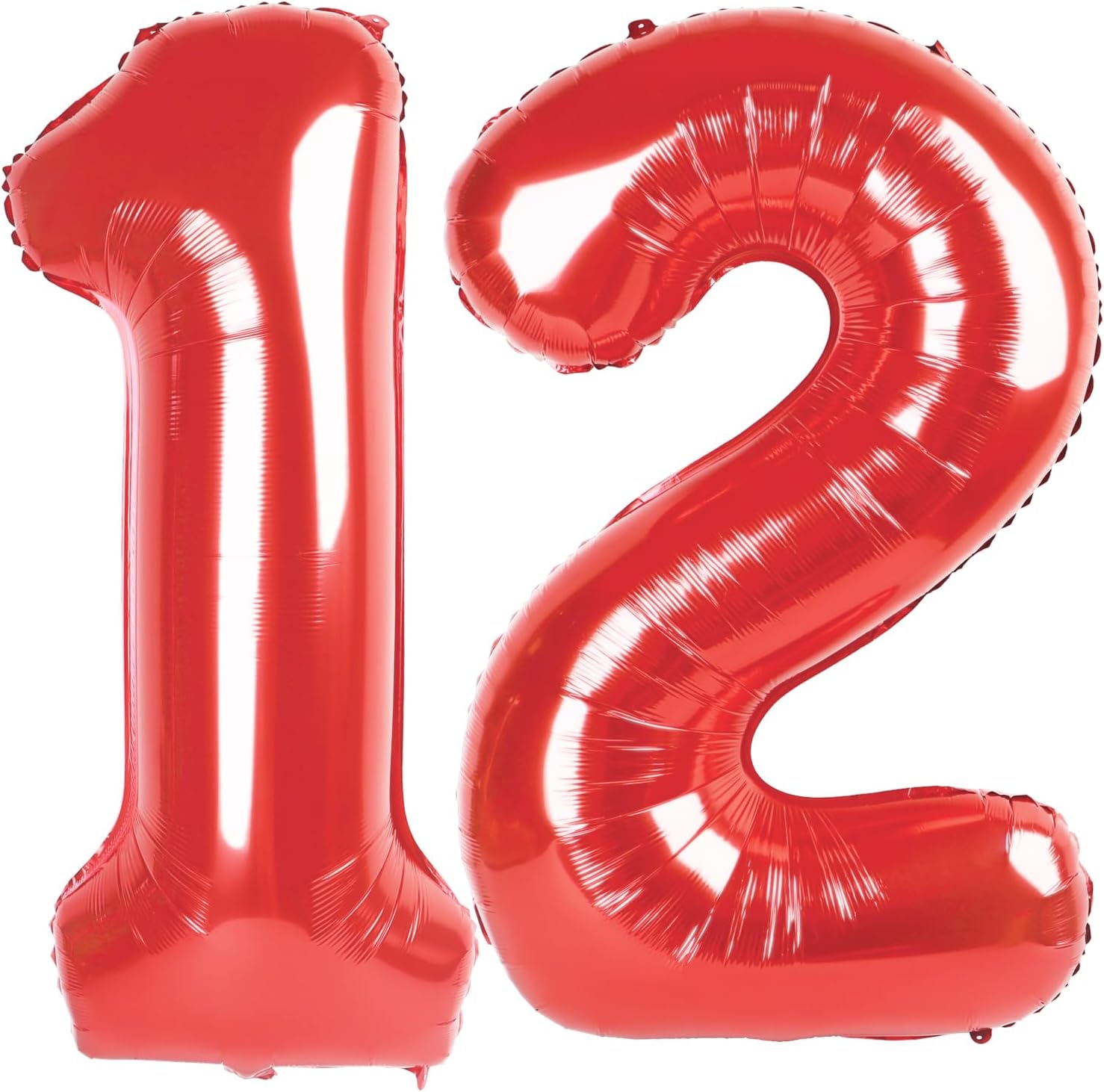 Skiennix 40-Inch Red Number Balloon - Large 12 Birthday Decoration for 12th & 21st Celebrations