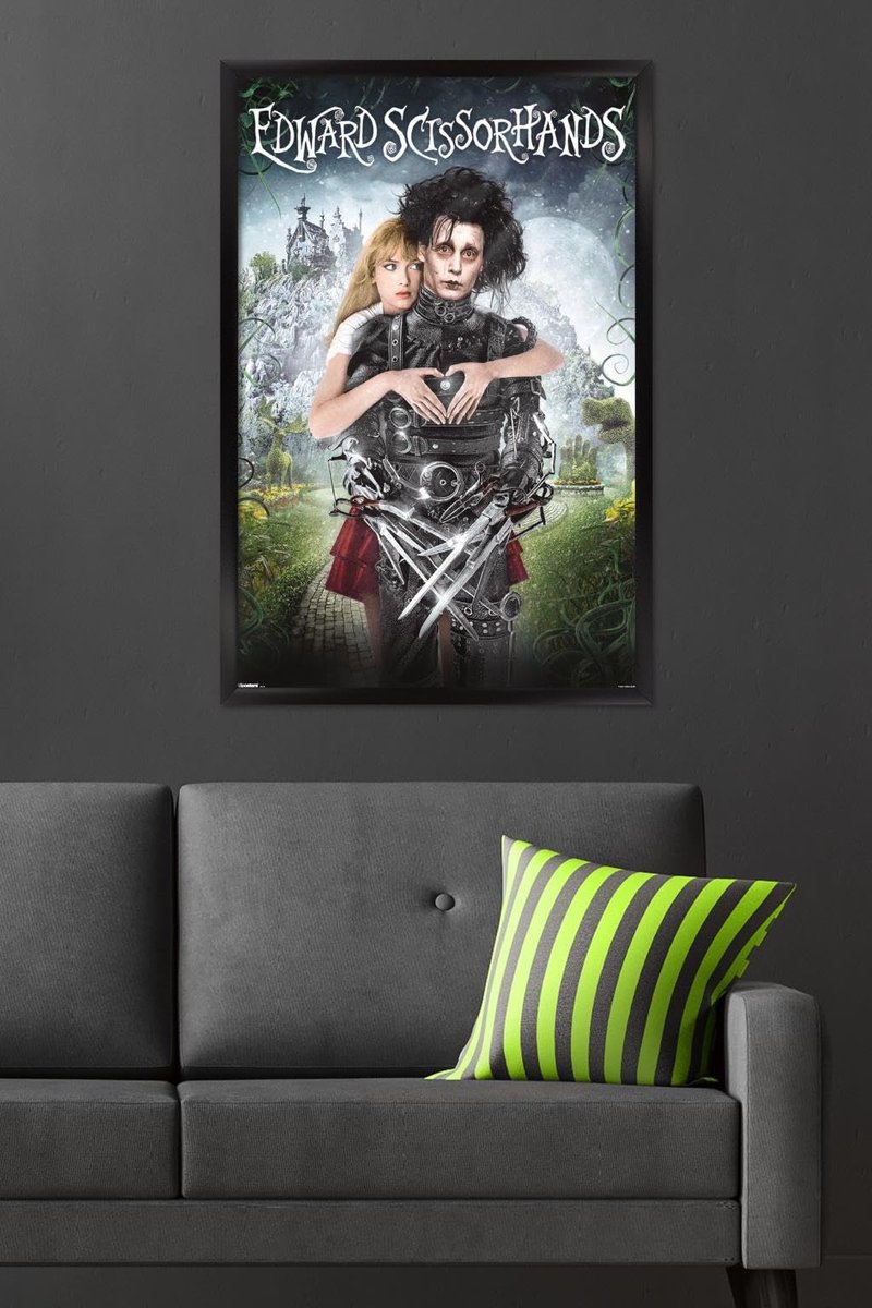 Edward Scissorhands - Heart One Sheet Wall Poster, 34L" x 22.4W", Black Framed Version