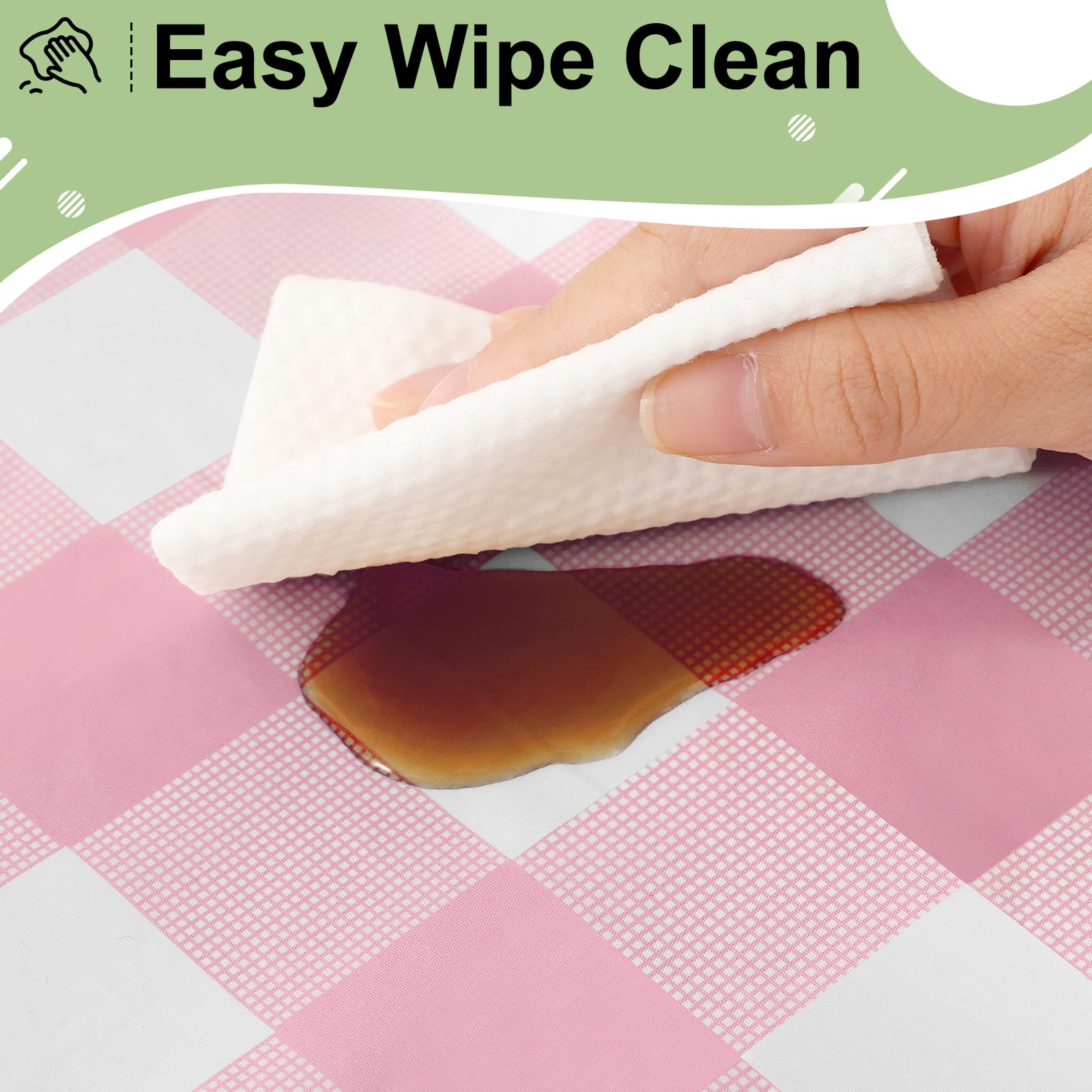 misaya 8 Packs Buffalo Disposable Table Cloth, 54 x 108 Inch Waterproof Plastic Tablecloth, Rectangle Pink and White Checkered Table Covers for Picnic, Birthday, Party