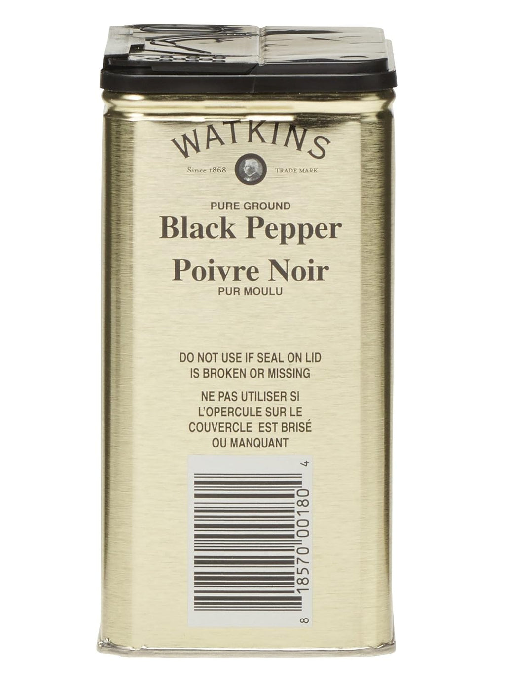 Watkins Gourmet Pure Ground Black Pepper - 6 oz Tin for Flavorful Cooking | 1-Pack