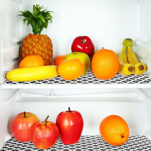 Amyhill 10 Pcs Refrigerator Liners Refrigerator Shelf Liners Absorbent Fridge Mats Washable Fridge Drawer Mats for Shelves, Kitchen, Home, Cabinet, Trays(Cool, 12 x 24 Inch)