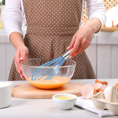 24 Pcs 8 Inch Whisks Bulk for Cooking, Silicone Whisks Non Scratch Stainless Steel Hand Whisk Large Coated Metal Heat Resistant Egg Beaters for Cooking