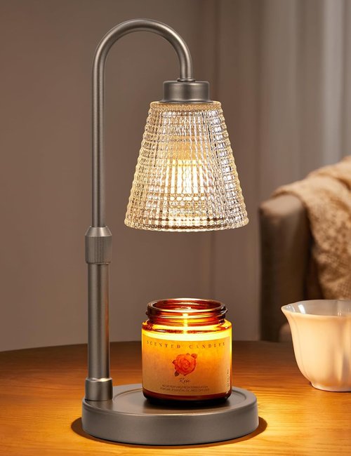 Innqoo Candle Warmer Lamp - Gray Dimmable Design with Timer & Adjustable Height | Perfect Gift for Women & Home Decor