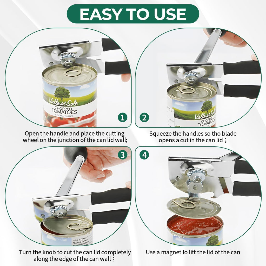 Regine Switzerland Heavy Duty Manual Can Opener - Smooth Edge Design for Easy Use in Kitchen