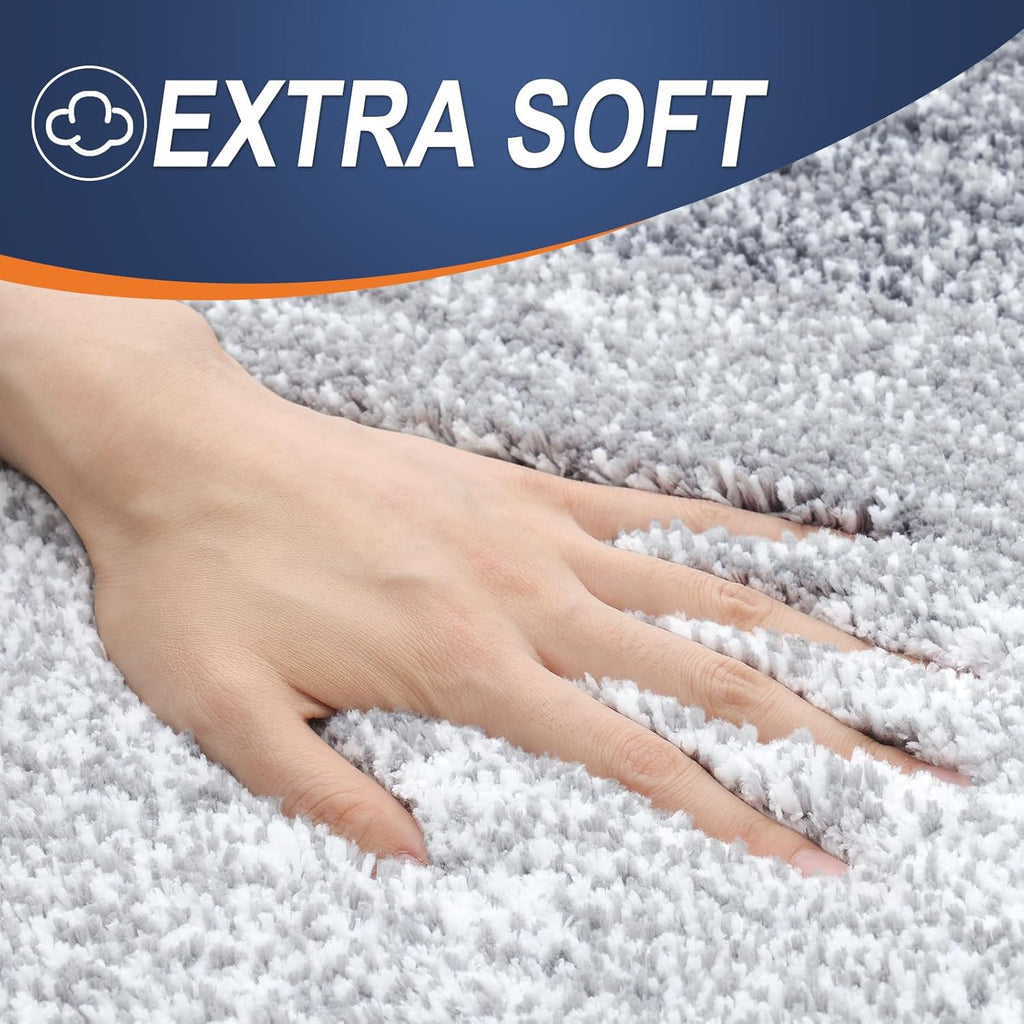 OLANLY Bath Rugs Mat - Extra Soft Microfiber, Quick Dry & Machine Washable | 24x16 Light Grey