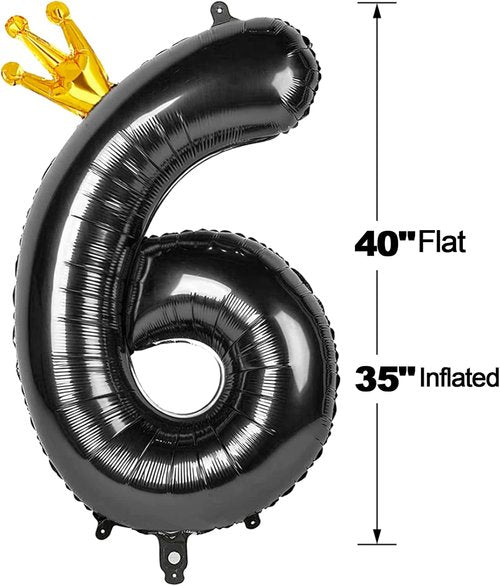Black 40-Inch Number 6 Balloon by [Brand Name] - Perfect for Wednesday Birthday Party Decorations