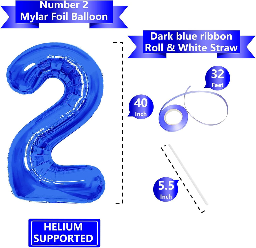Number Balloons | Giant Navy Blue Number 10 Balloon - Perfect Birthday Decoration for Boys