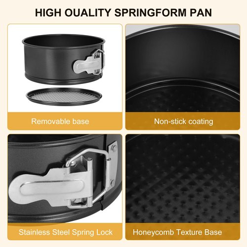 DUIBAOCHUN 4pcs 6 inch springform pan，spring form pan for cheesecake with a detachable bottom，cake molds suitable for baking kitchens（black）