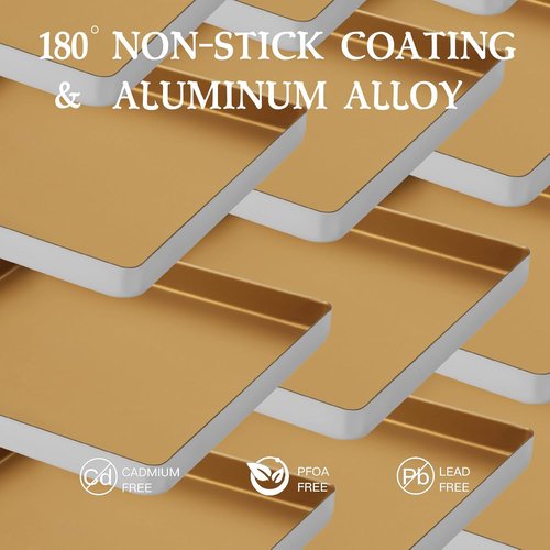 FORBAKE Non-Stick 11" Square Baking Sheet - Durable Aluminum Alloy Pan for Perfect Cookies - Easy to Clean & Warp Resistant