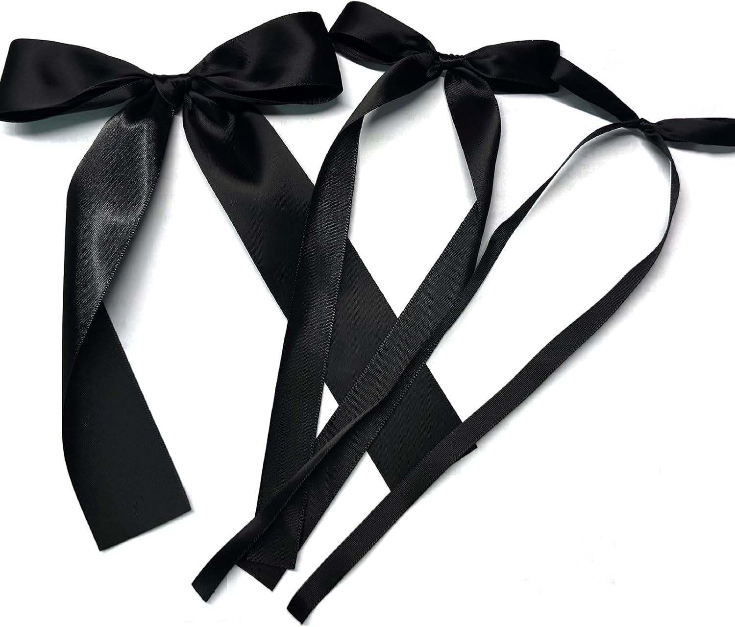 Skiennix Black Bow Birthday Decorations - 45Pcs DIY Ribbon Bow Wall Decor | 3 Sizes for Parties & Events