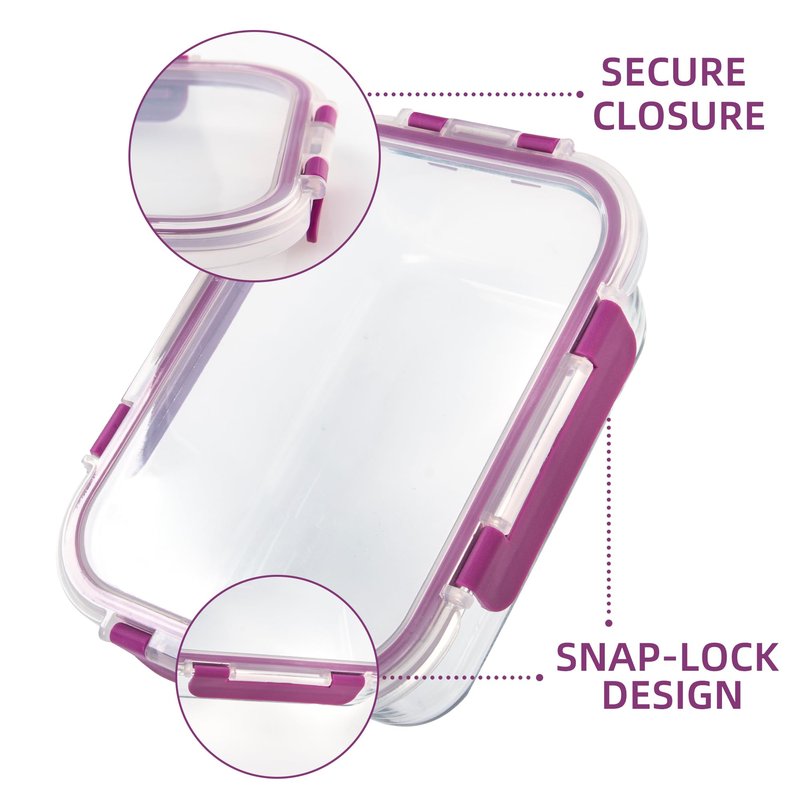 C CREST 10 Pack Meal Prep Glass Containers with Locking Lids - 5x 32oz + 5x 12oz - Ideal for Food Storage