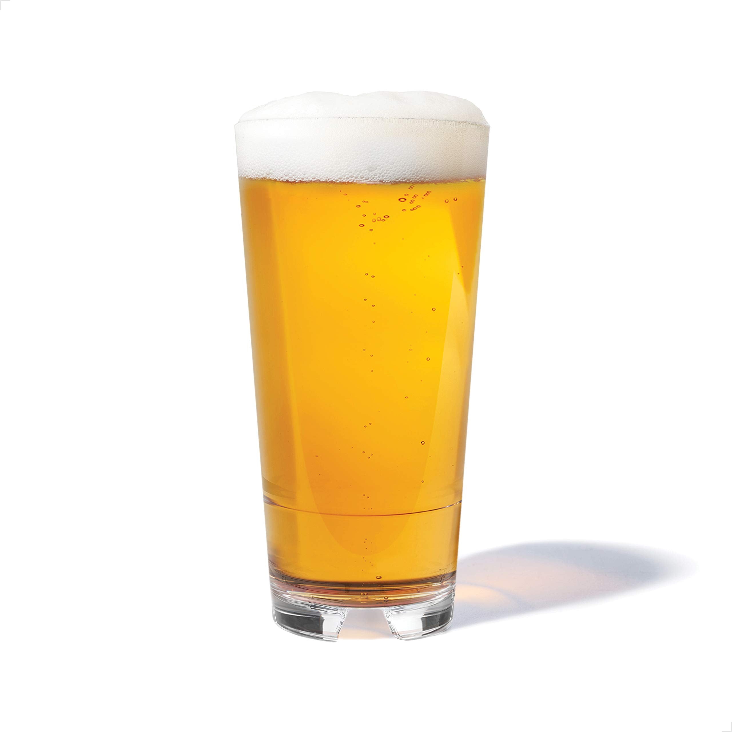 TOSSWARE RESERVE 20oz Stacking Cooler, SET OF 4, Premium Quality, Dishwasher Safe & Heat Resistant Unbreakable Plastic Beer Glasses, Clear