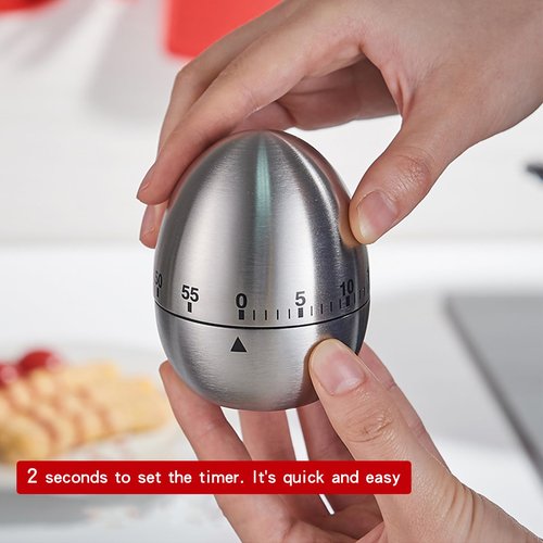 60 Minute Egg Timer, Kitchen Timers for Cooking, Wind Up Timer 0-60 Minutes, Timers for Classroom, Visual Timer for Kids, Mechanical Egg Shape Timer for Saunas and Hard Boiled Eggs (Fruit Shape)