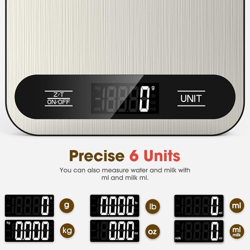 Mik-Nana Digital Kitchen Scale - 22lb Capacity, Tare Function & LCD Display | Stainless Steel for Baking & Cooking