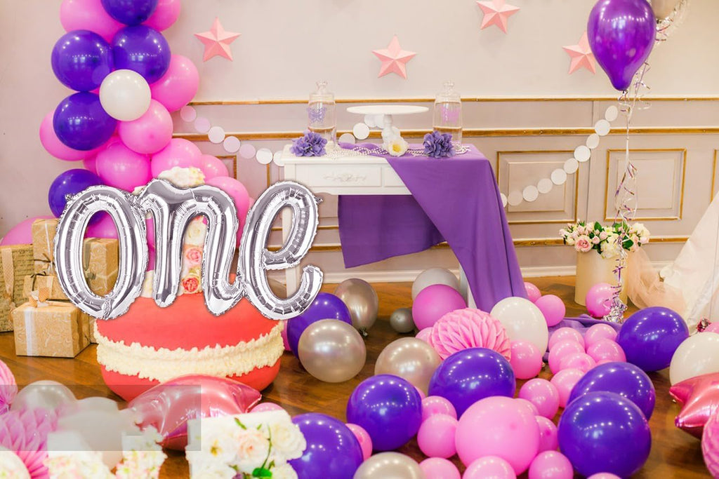 Silver One Balloons - 1st Birthday Decorations for Boys & Girls | Giant Number One Balloon