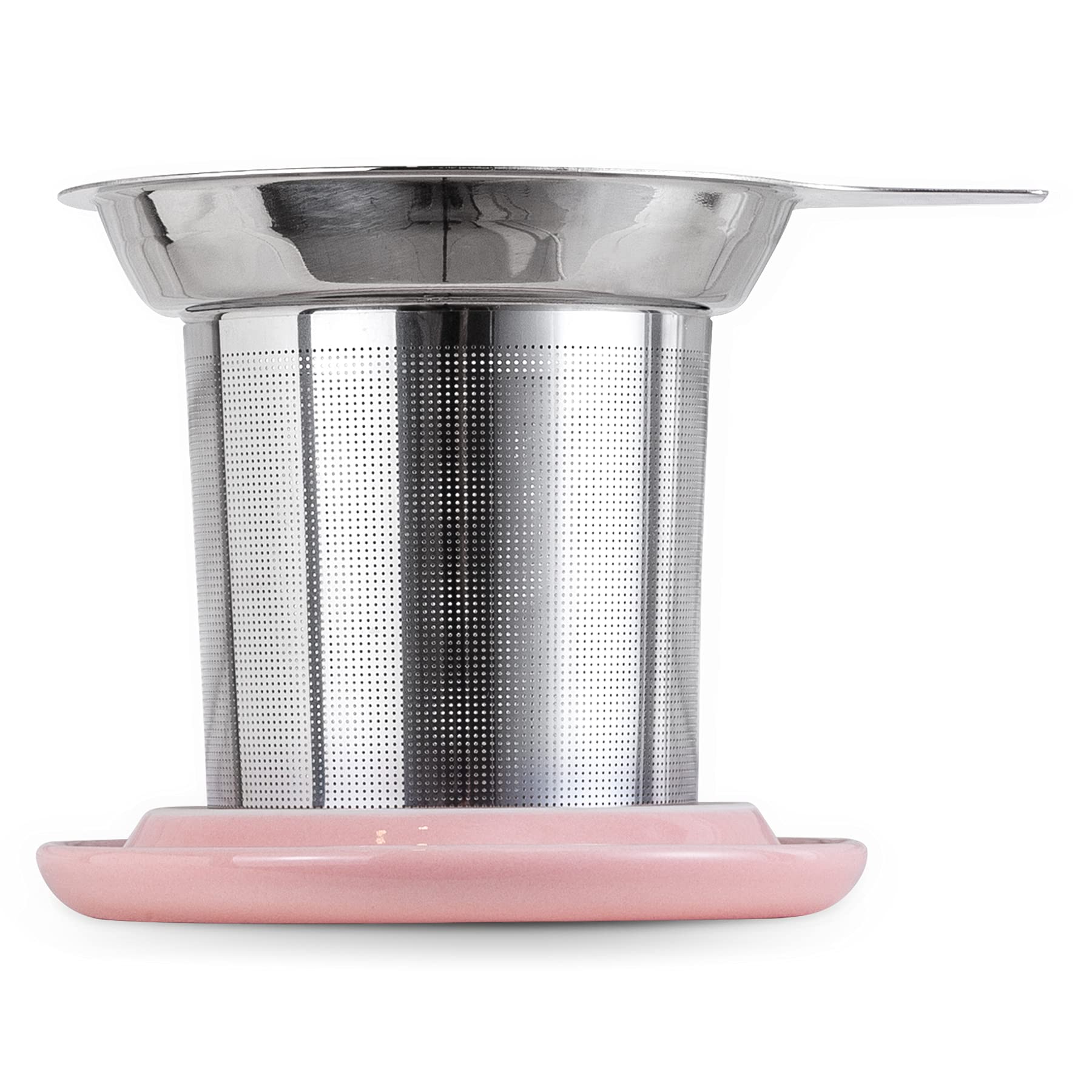 Jemirry Tea Mug Tea Cup, Ceramic Cup with Lid - Pink