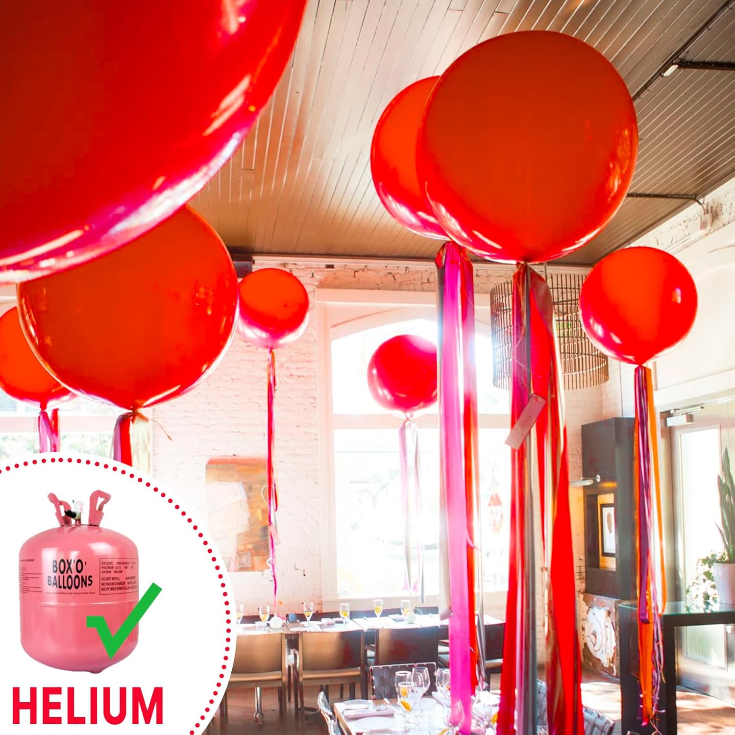 PartyWoo Red Helium Balloons - 36 Inch | 4-Pack for Birthday, Graduation & Special Events
