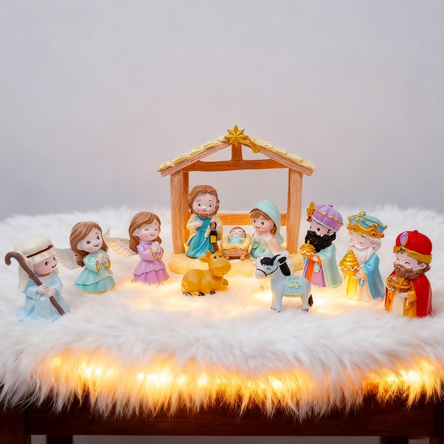 Skiennix 13-Piece Nativity Set - Christian Playset for Kids Ages 3-9 | Perfect Christmas Gift