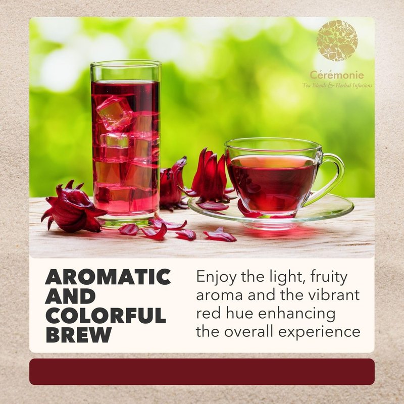Ceremonie Wild Berry Herbal Fruit Infusion Tea - Full-Bodied, Sweet & Fruity - Caffeine Free with Hibiscus & Wild Berries - Bright Red Hue - 2-3 Minutes Steep Time - 20 Transparent Pyramid Sachet