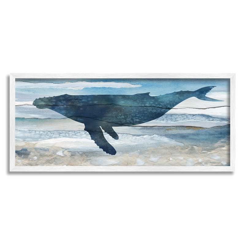 Stupell Industries Abstract Whale Silhouette Framed Giclee Art by Carol Robinson