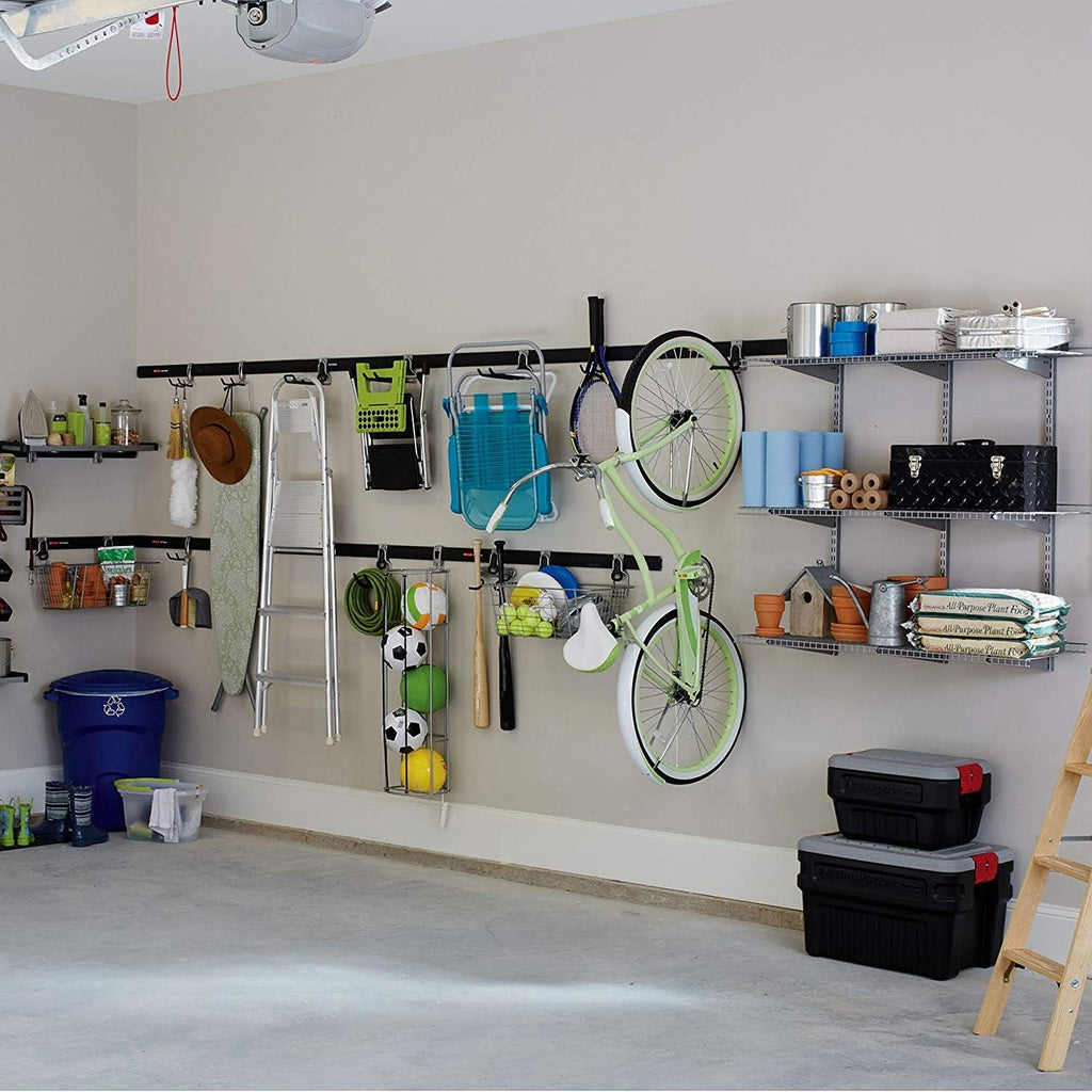 Rubbermaid Heavy Duty Bike Hooks - Universal Vertical Wall Mount Garage Organizer (6 Pack)