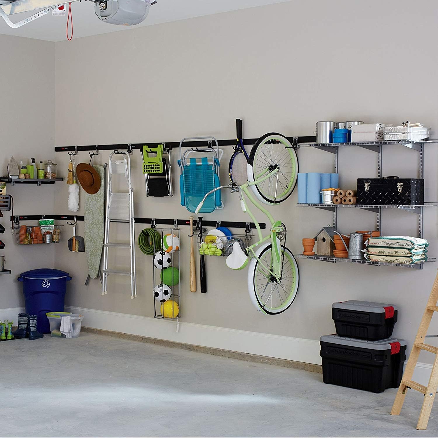 Rubbermaid Heavy Duty Bike Hooks - Universal Vertical Wall Mount Garage Organizer (6 Pack)