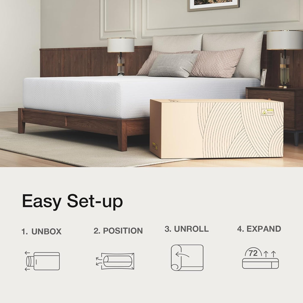 Novilla 14-Inch Twin Memory Foam Mattress - Cooling Gel Foam for Pressure Relief & Comfort