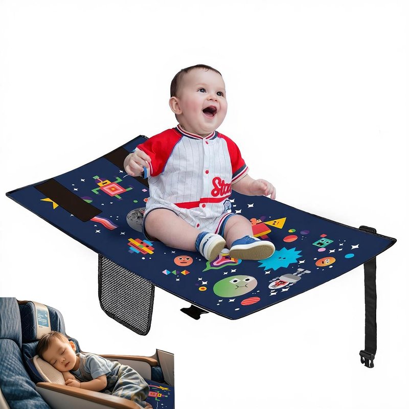 Toddler Airplane Bed for Toddler - 30×17in, Cute Cartoon Airplane Seat Extender for Kids, Portable Travel Bed for Airplane, Travel Essentials for Kids, Baby Travel Footrest for Plane Flying for 1-3